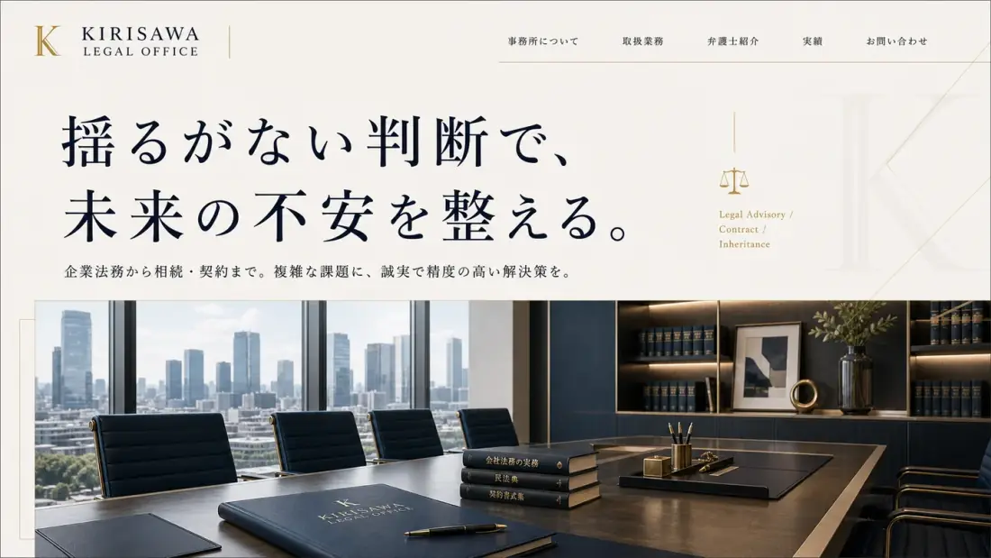 士業事務所の公式サイト制作 のビジュアル参考イメージ
